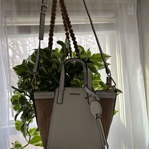 Nine West Cream and Tan Tote Bag